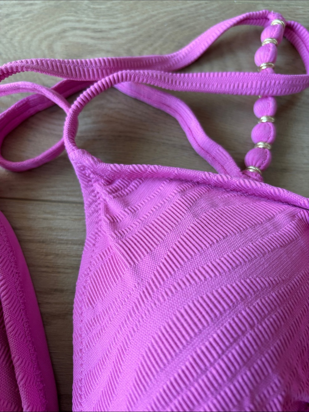 Aerie Pink Beaded Triangle Bikini - Picture 3 of 3